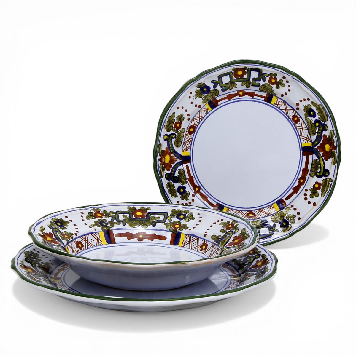 FAENZA-CARNATION: 3 Pieces Place Setting [White Center]