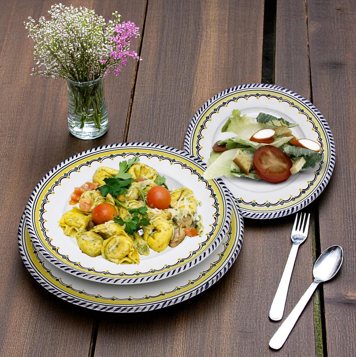 ORVIETO BLUE ROOSTER SIMPLE: Pasta/Soup Rimmed Bowl Plate