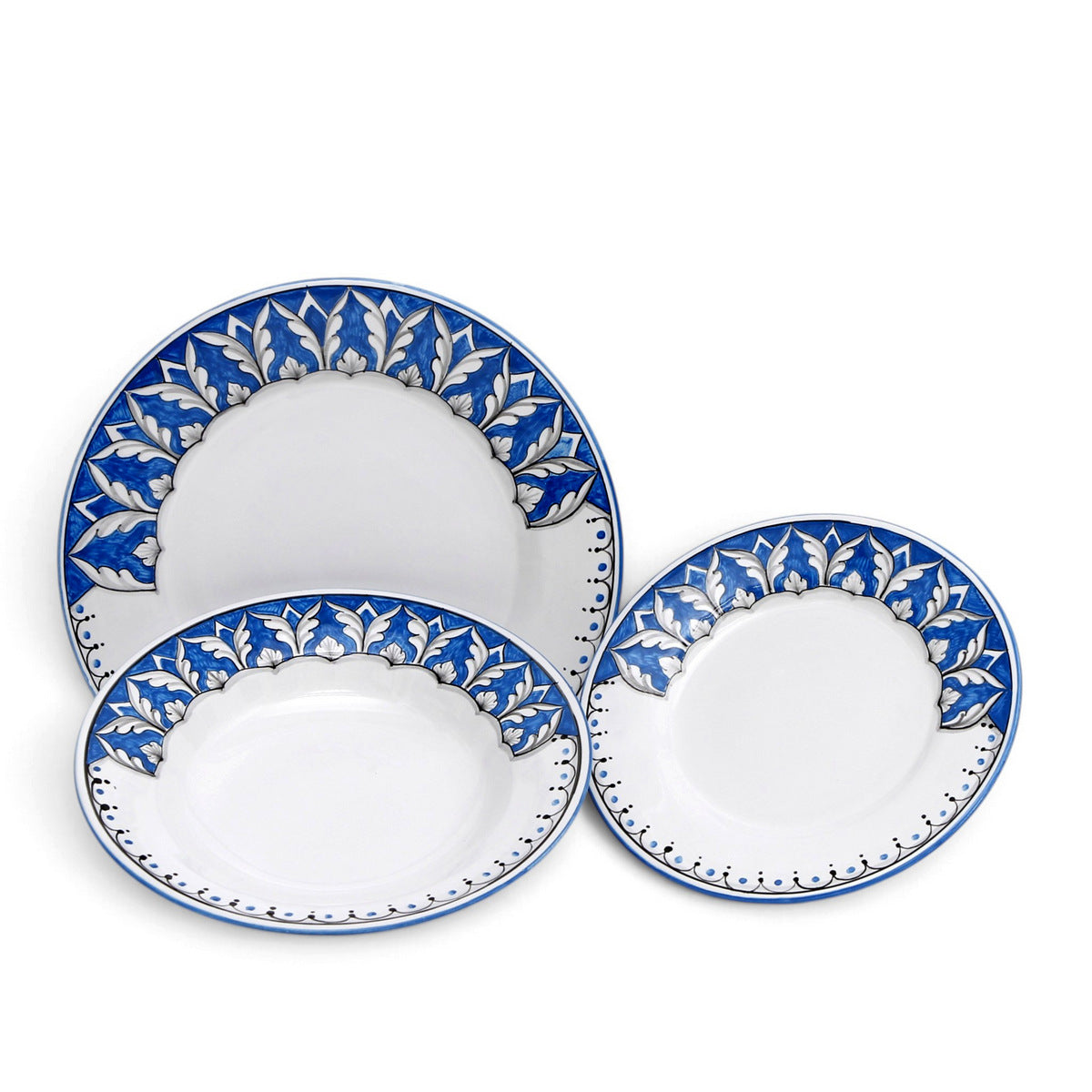 DERUTA PEACOCK: 3-Pcs Place Setting - Design VARIO CELESTE