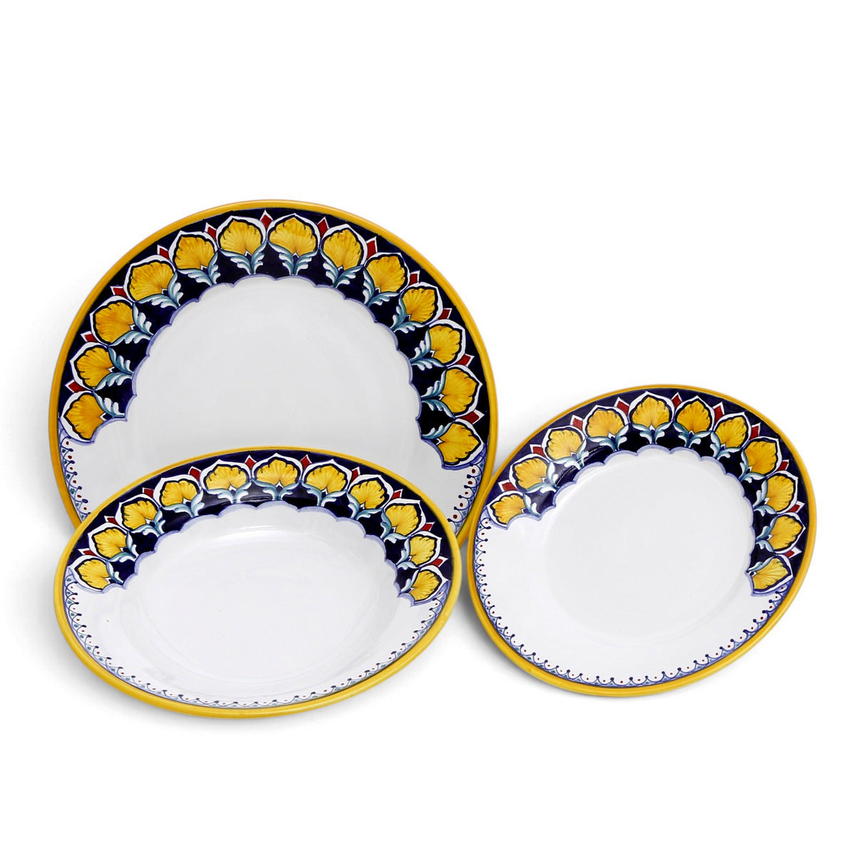DERUTA PEACOCK: 3-Pcs Place Setting - Design VARIO DOPPIA FILA