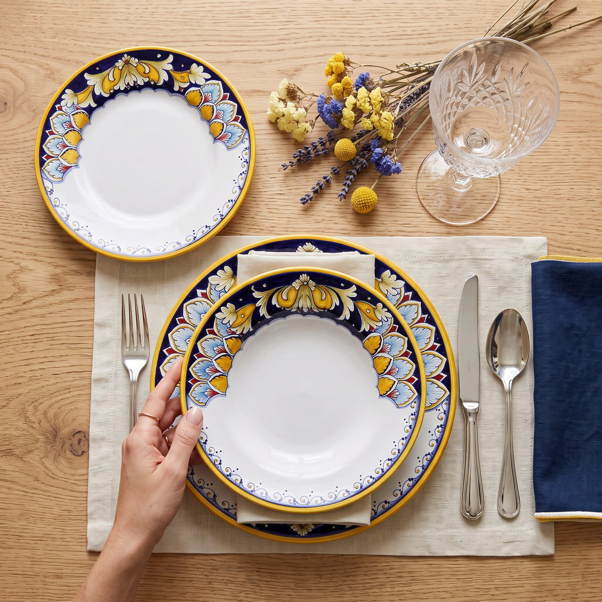 DERUTA PEACOCK: 3-Pcs Place Setting - Design VARIO INTARSIO