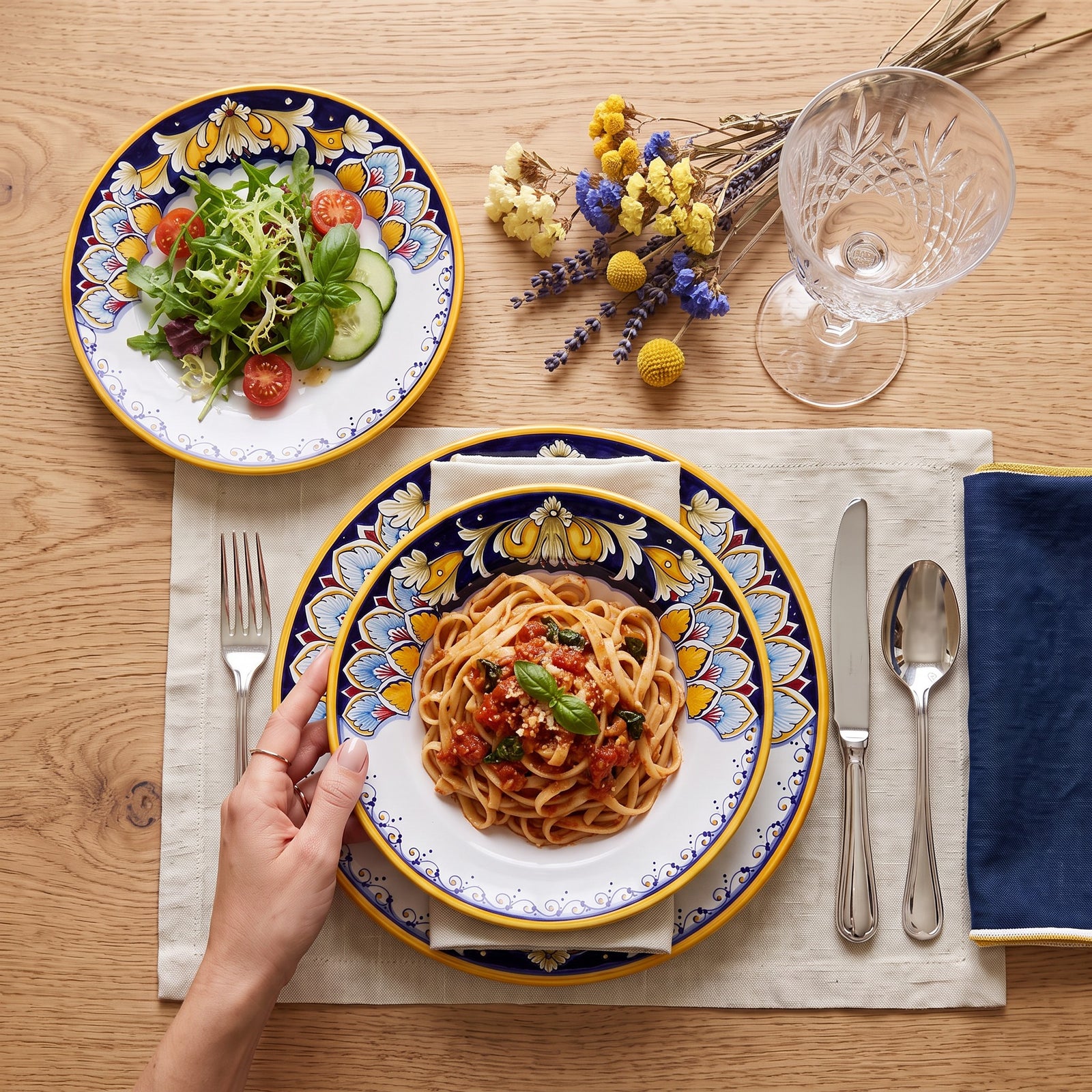 DERUTA PEACOCK: 3-Pcs Place Setting - Design VARIO INTARSIO