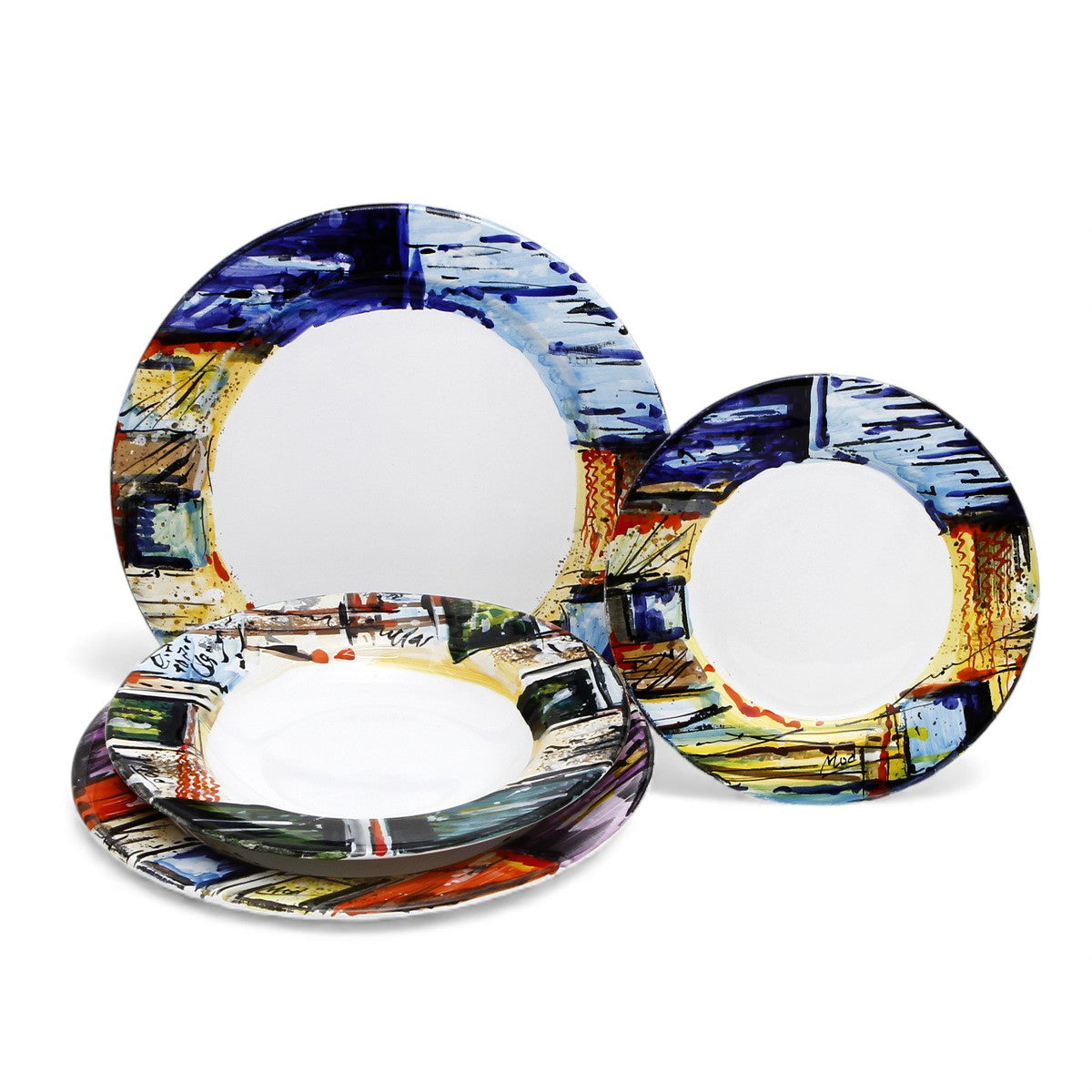 MODERNA: Four Pieces Place Setting (Charger+Dinner+Pasta+Salad Plates)