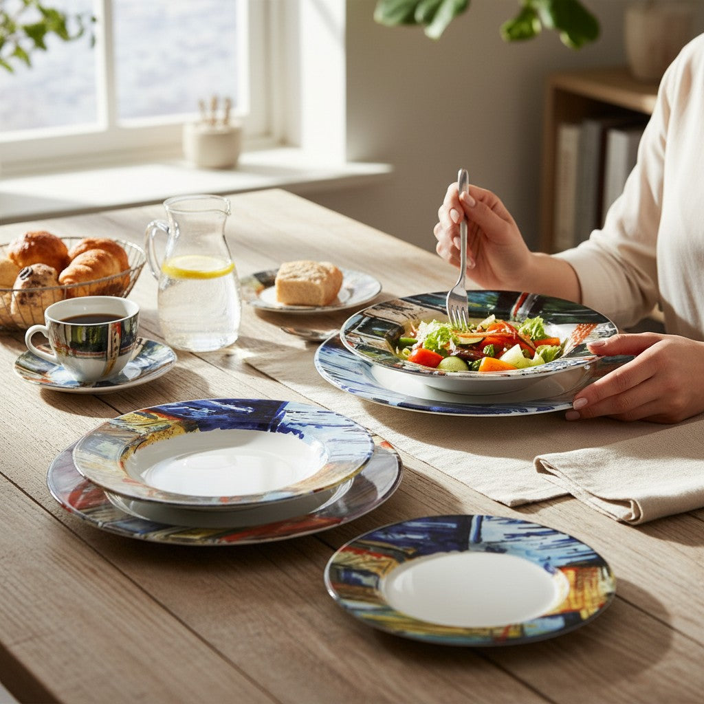 MODERNA: Four Pieces Place Setting (Charger+Dinner+Pasta+Salad Plates)