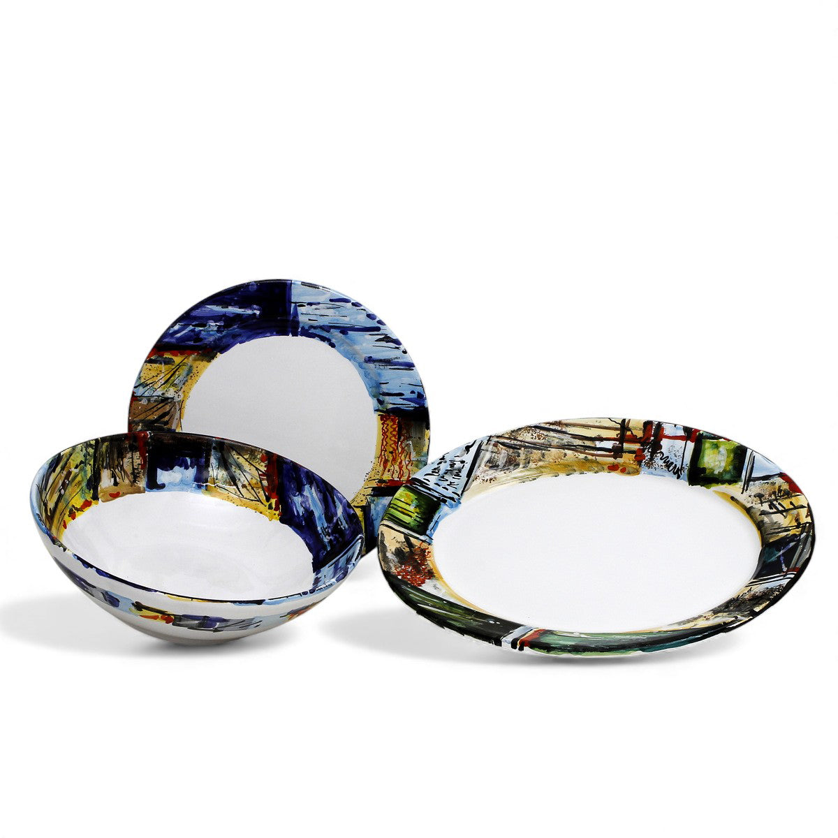 MODERNA: Three Pieces Serving Set (Pasta/Salad Bowl+Oval Platter+Charger)