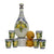 LIMONCELLO: Limoncello Set with Blue trimmings (Bottle with stopper and 6 Shot Glasses)