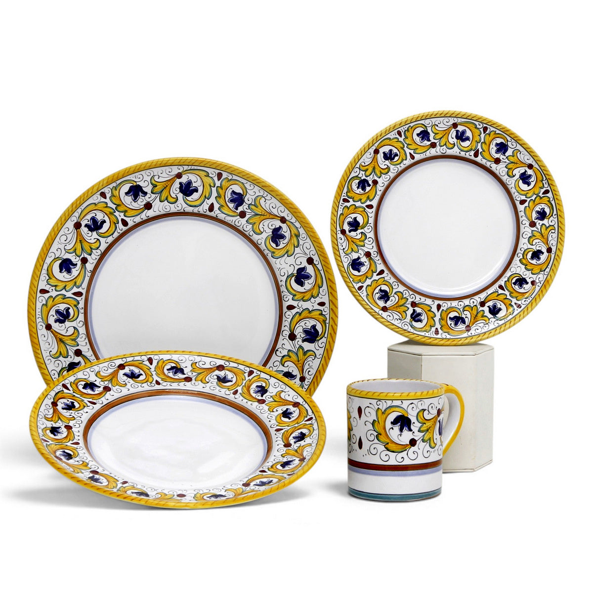 PERUGINO DERUTA: 4 Pieces Dinnerware Place Setting