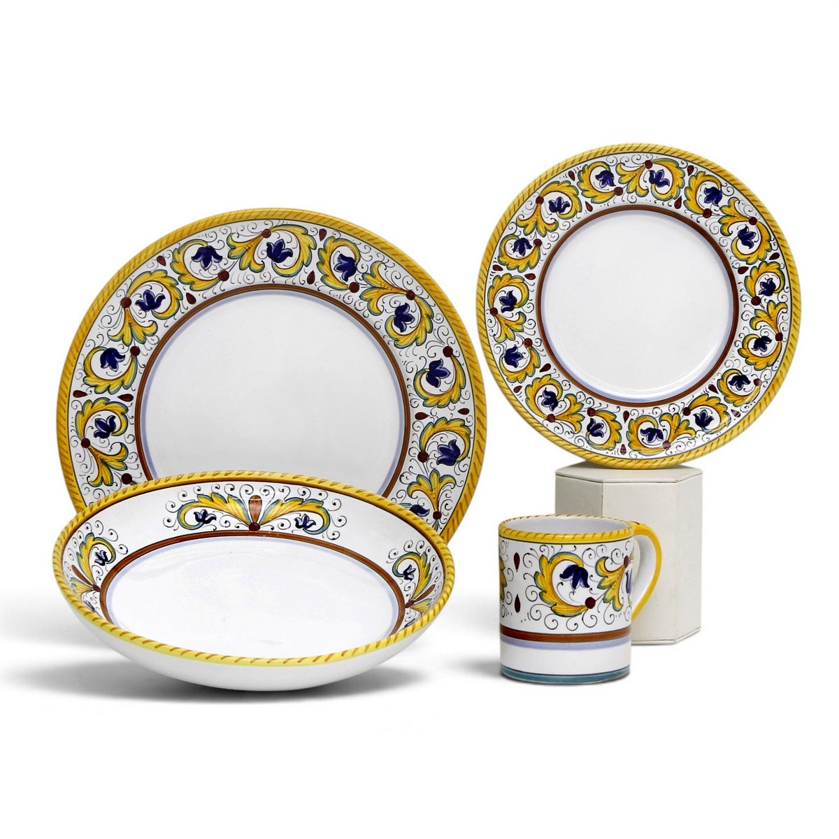 PERUGINO DERUTA: 4 Pieces Dinnerware Place Setting