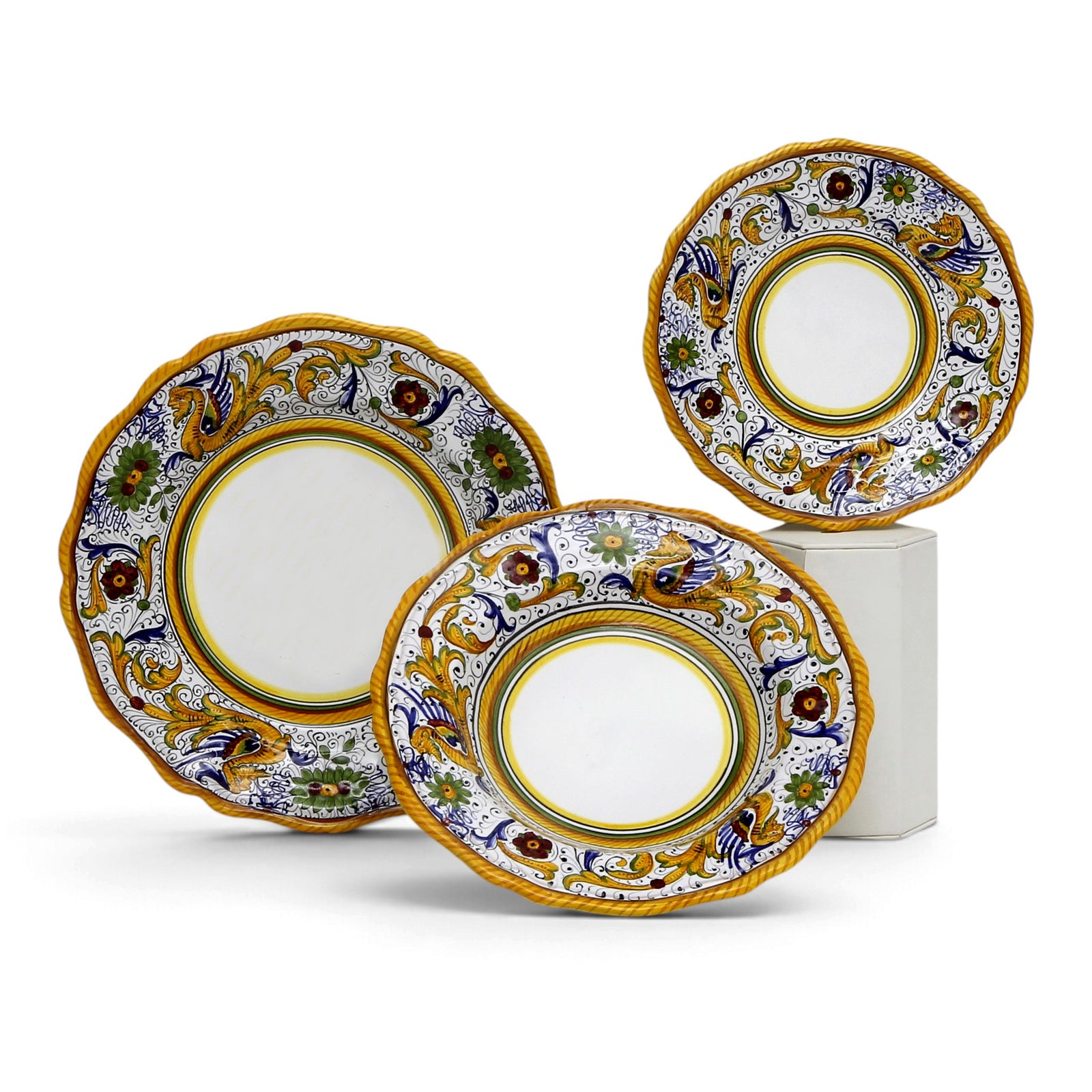 RAFFAELLESCO DELUXE: 3 Pieces Place Setting (White Center)