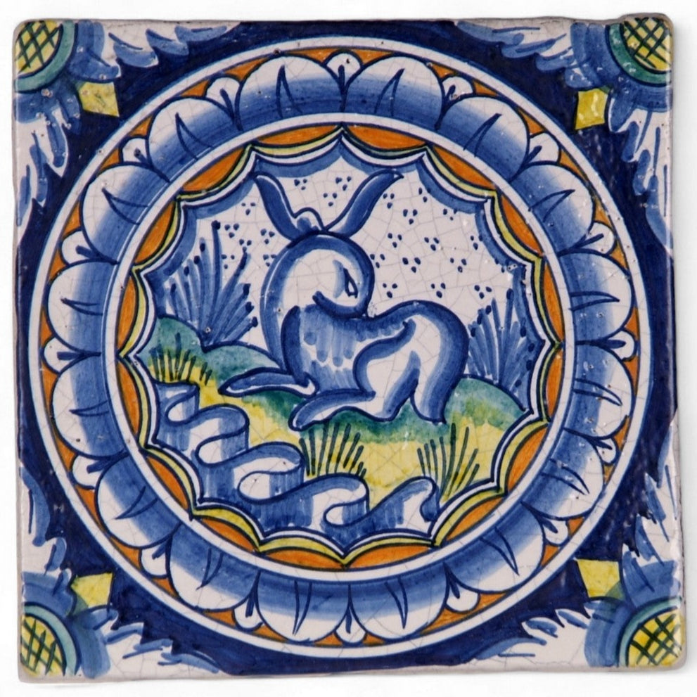 ANTICA DERUTA: Deluxe Hand Painted Ceramic Authentic Deruta Tile