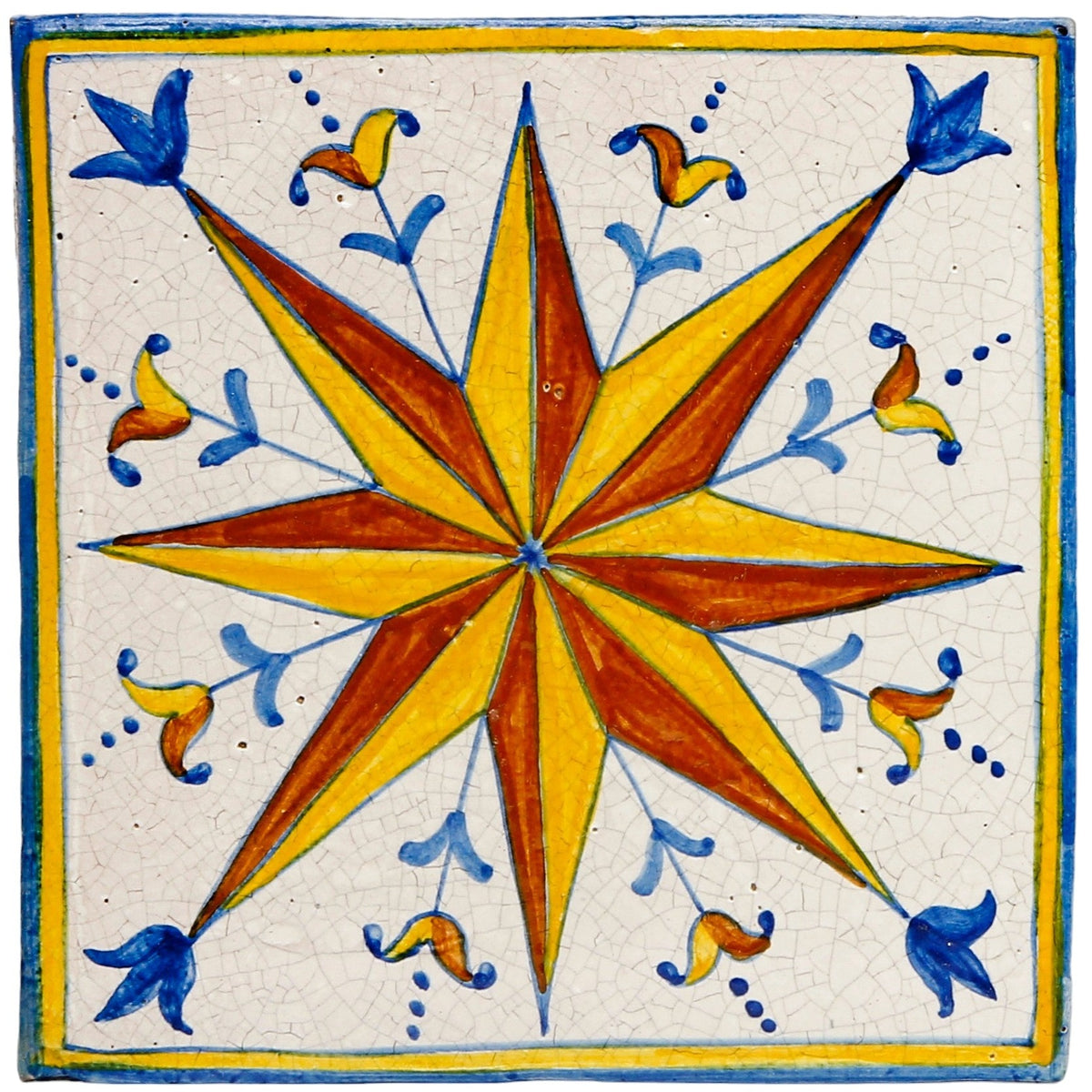 ANTICA DERUTA: Hand Painted Ceramic Deruta Wall Hung Tile 8" (PT/14)