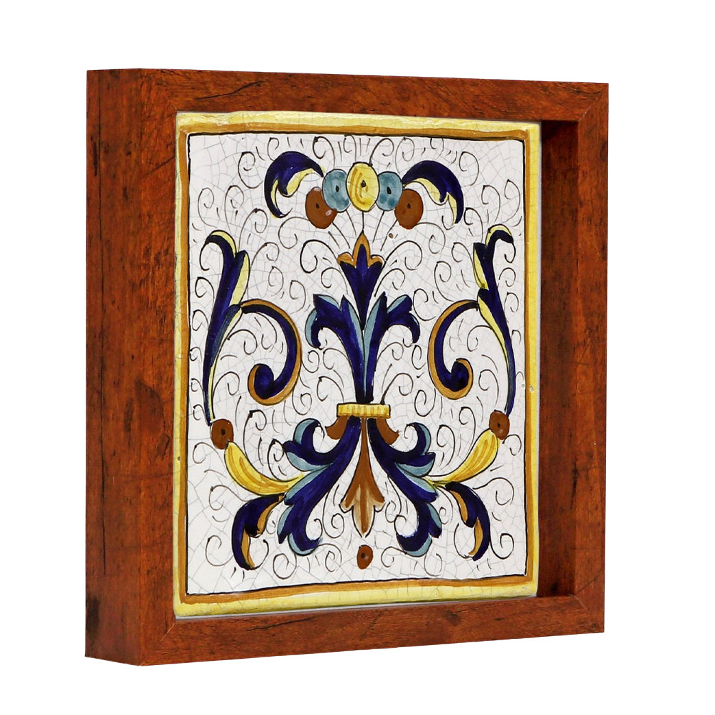 ANTICA DERUTA: Hand Painted Ceramic Deruta Wall Hung Tile 8" - RICCO DERUTA (PT/20)