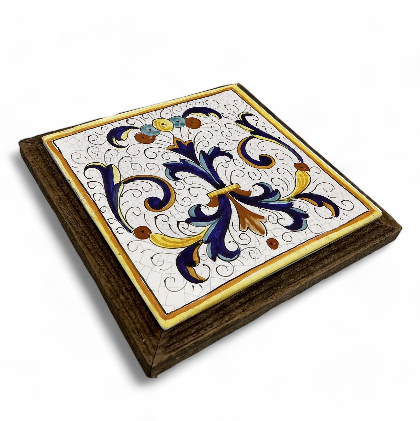 ANTICA DERUTA: Hand Painted Ceramic Deruta Wall Hung Tile 8" - RICCO DERUTA (PT/20)