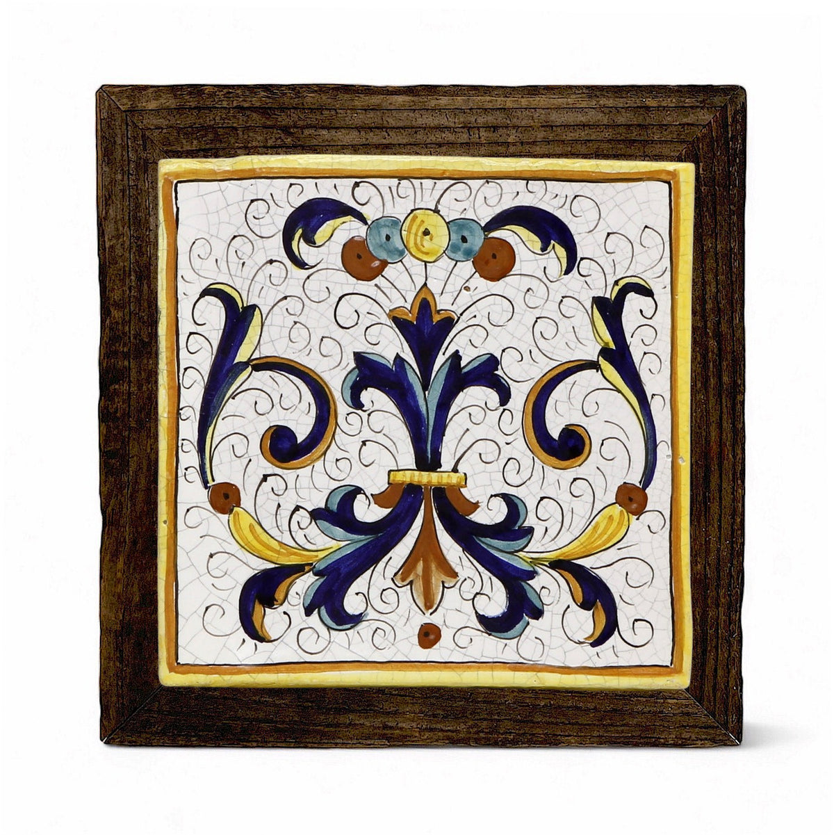 ANTICA DERUTA: Hand Painted Ceramic Deruta Wall Hung Tile 8" - RICCO DERUTA (PT/20)