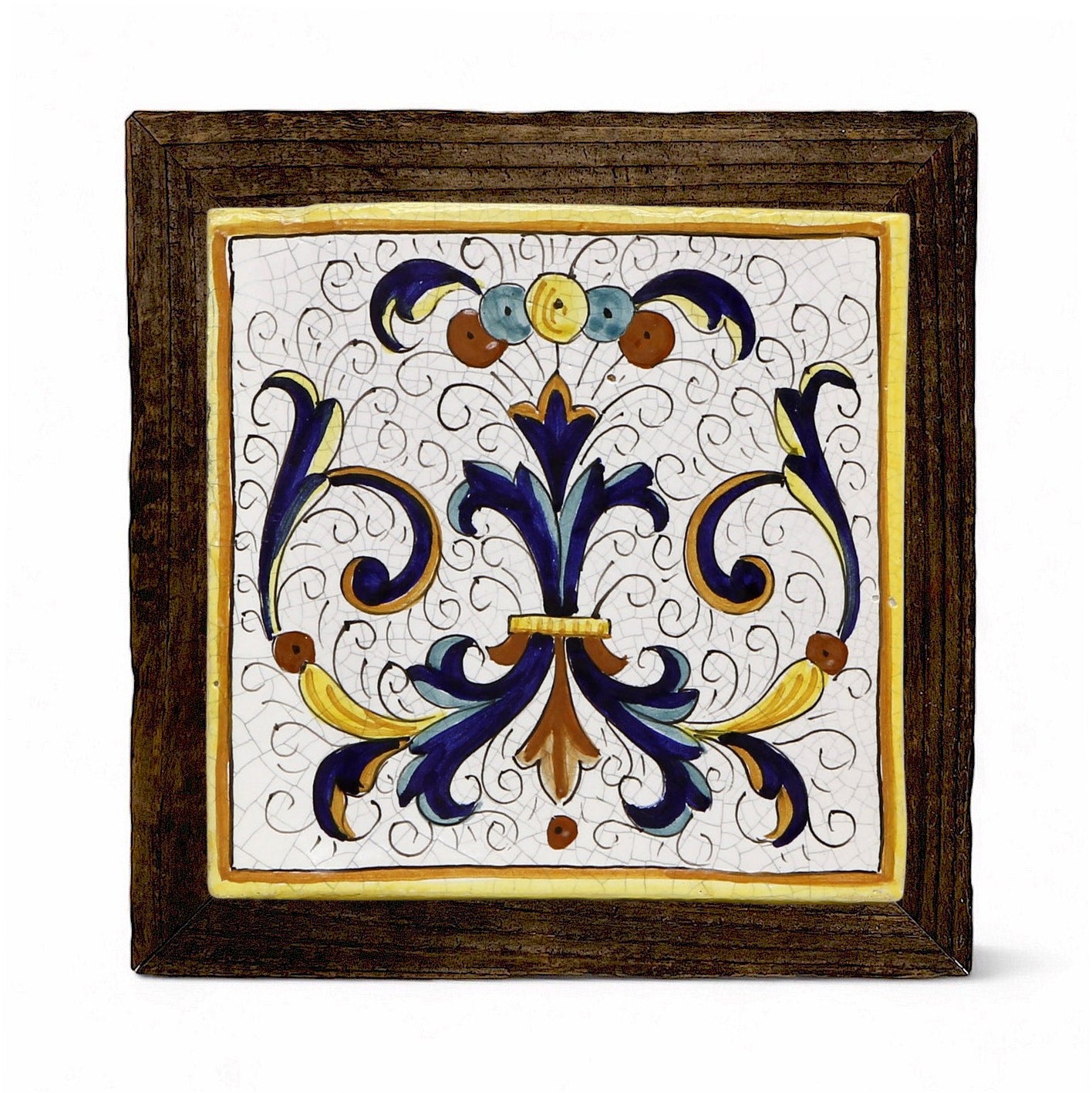 ANTICA DERUTA: Hand Painted Ceramic Deruta Wall Hung Tile 8" - RICCO DERUTA (PT/20)