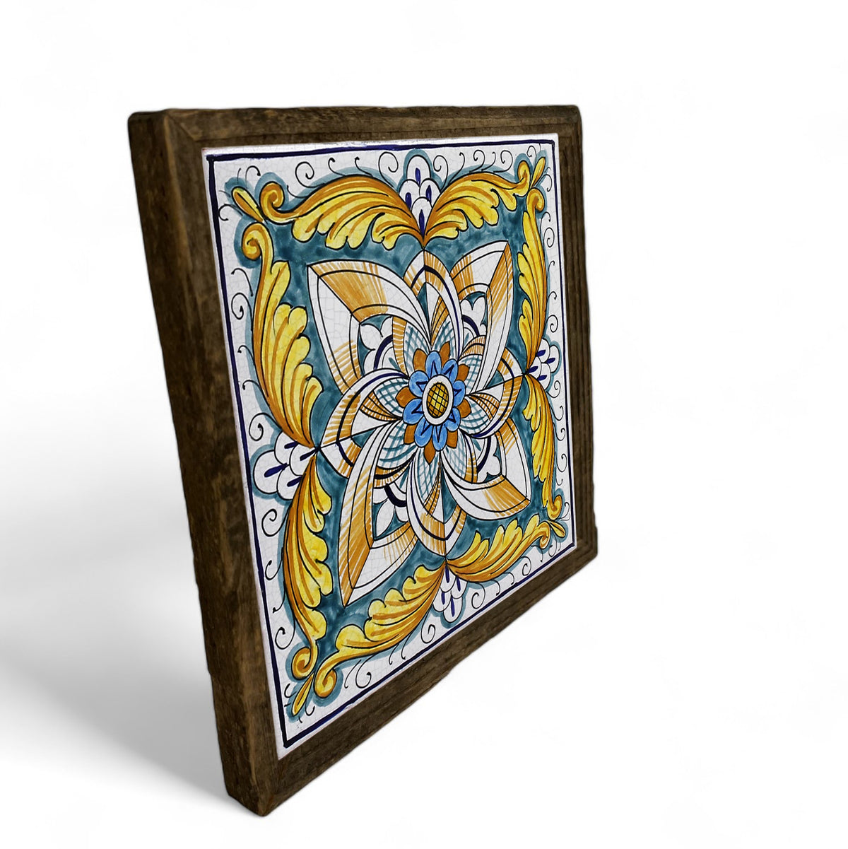 ANTICA DERUTA: Hand Painted Ceramic Deruta Wall Hung Tile 8" (PT/58)