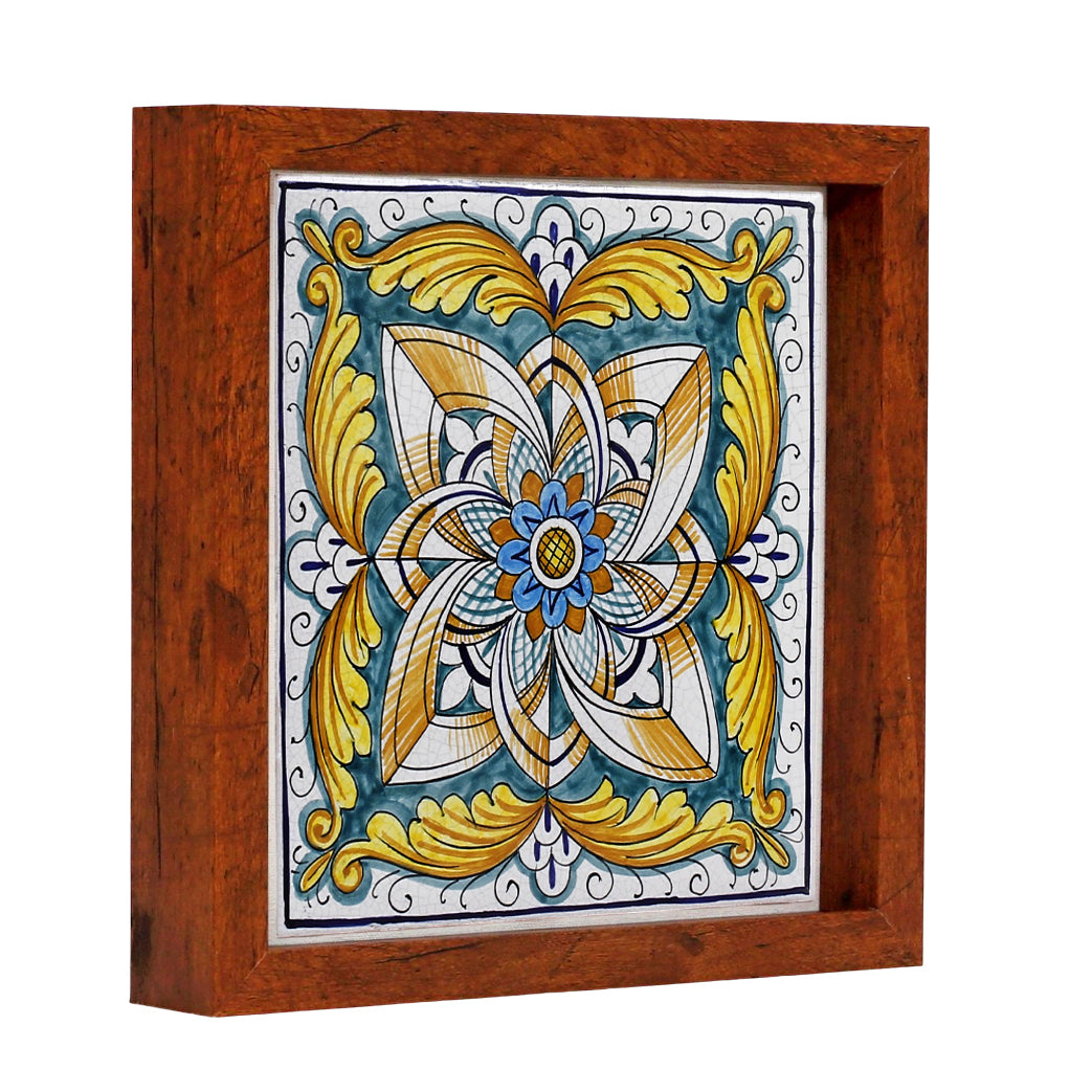 ANTICA DERUTA: Hand Painted Ceramic Deruta Wall Hung Tile 8" (PT/58)