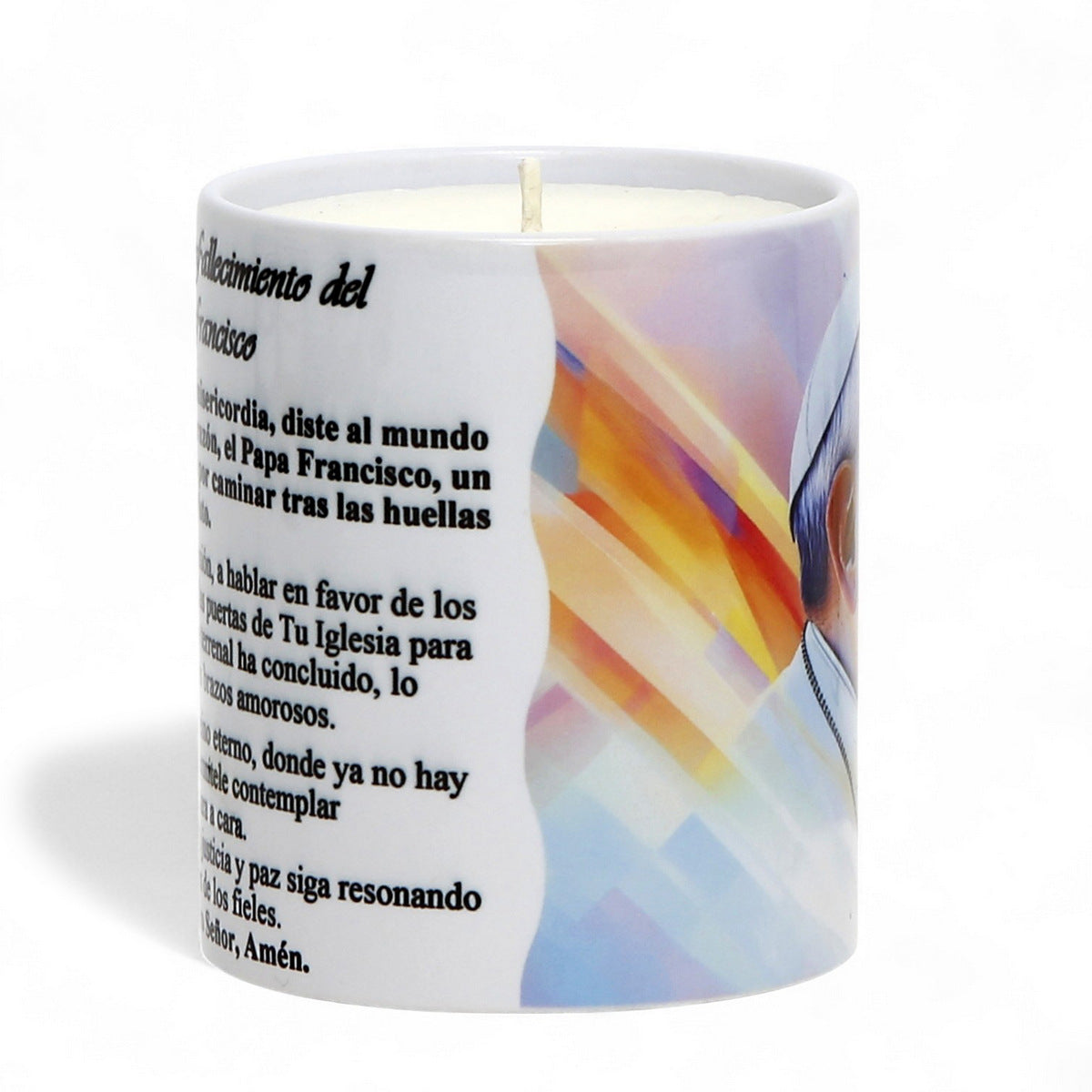 Pope Francis Prayer Candle – Porcelain Tumbler with Soy Wax & Passing Prayer