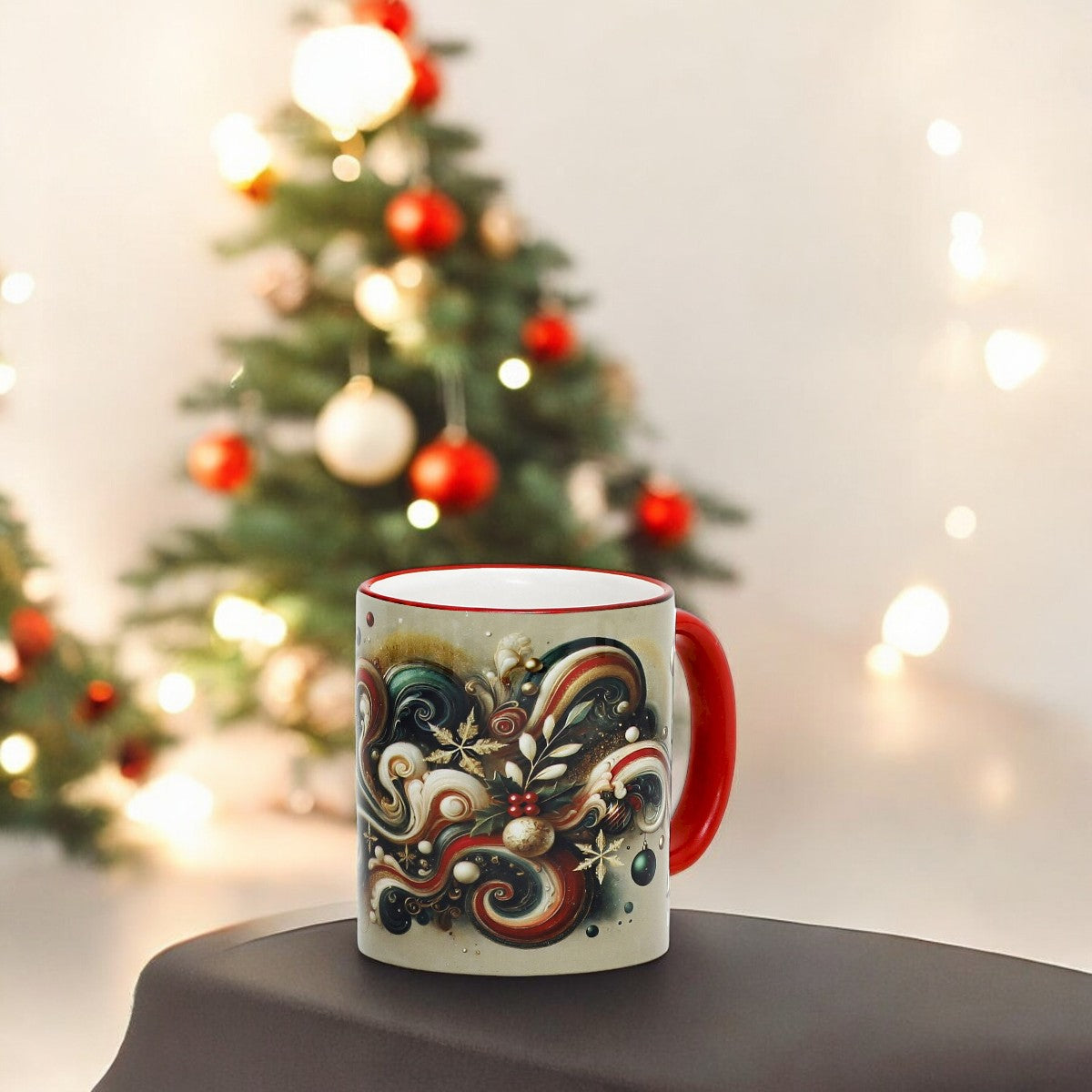 SUBLIMART: Christmas Boxed Bundle - 2 Mugs (Red+Green) – Fluid Wave Design by RC Designs (Pattern #01)