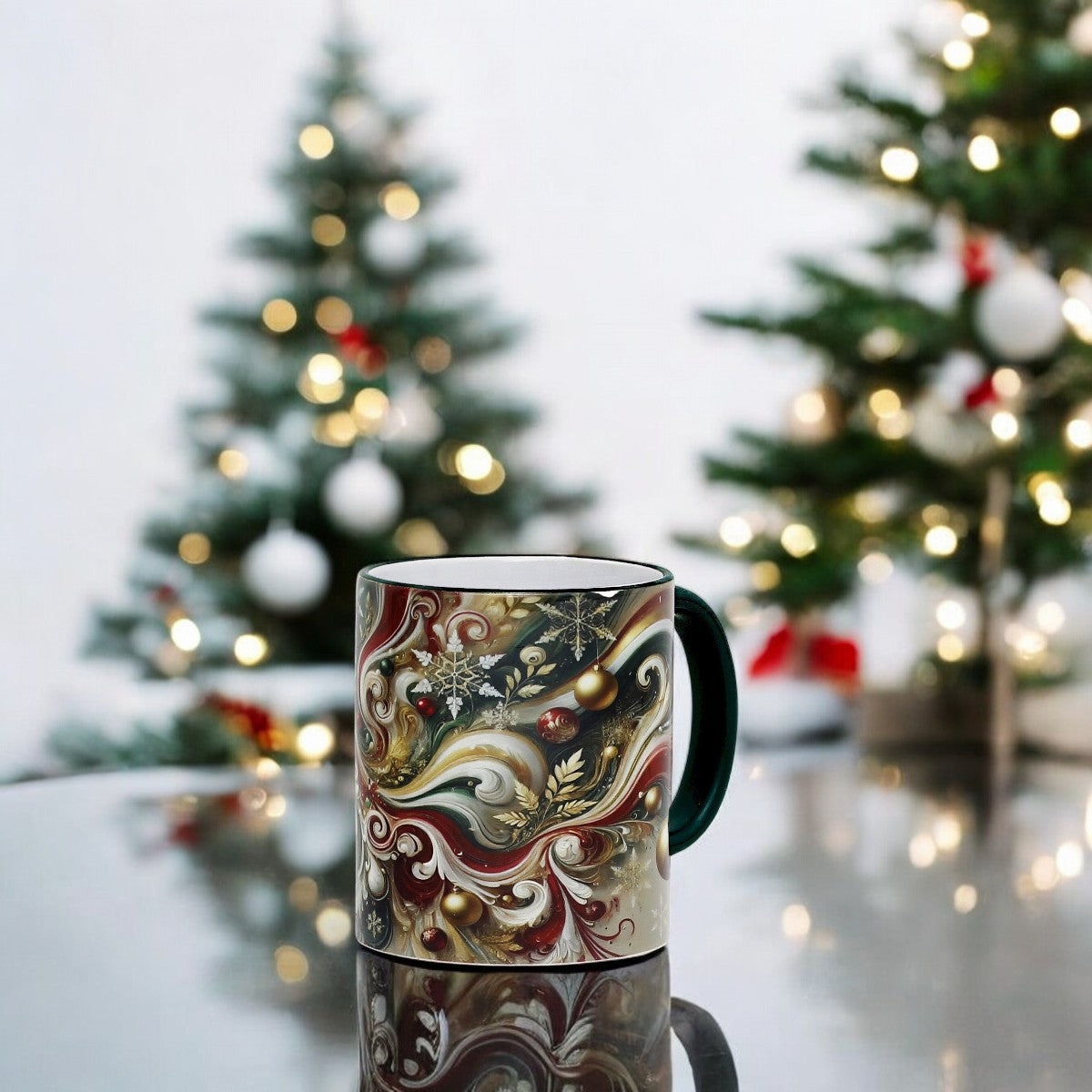 SUBLIMART: Christmas Ceramic Mug – Fluid Wave Design by RC Designs (Pattern #02)