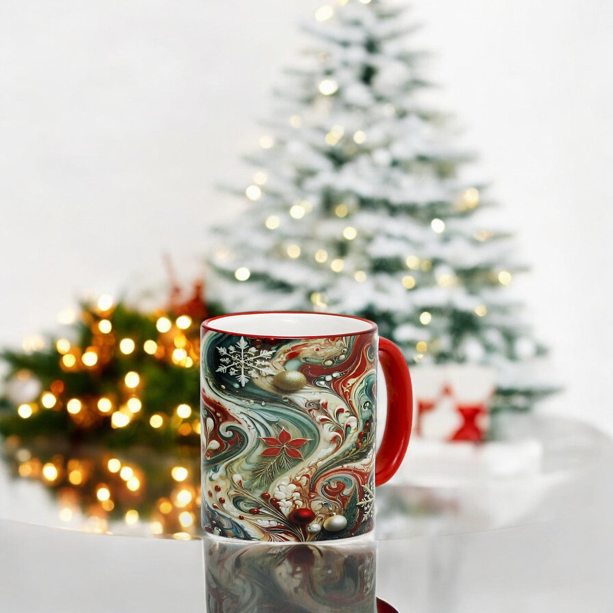 SUBLIMART: Christmas Ceramic Mug – Fluid Wave Design by RC Designs (Pattern #03)