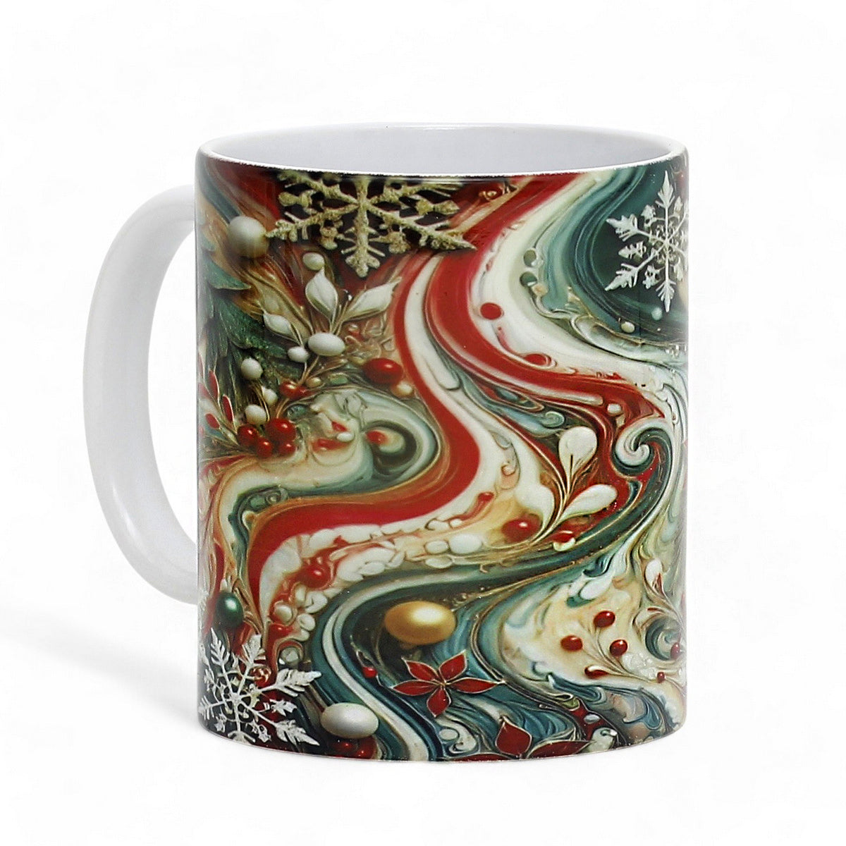 SUBLIMART: Christmas Ceramic Mug – Fluid Wave Design by RC Designs (Pattern #03)