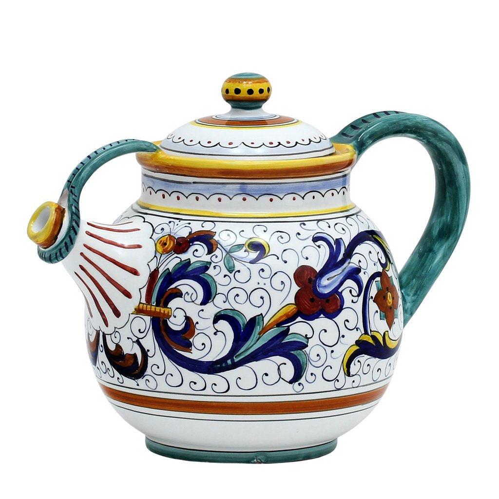 GIFT BOX: With authentic Deruta hand painted ceramic - Teapot Deluxe Ricco Deruta Design