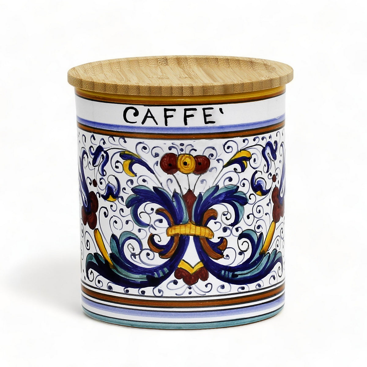 RICCO DERUTA DELUXE: NEW! Canister with Bamboo sealing Lid - &#39;CAFFE&#39; (Coffee)