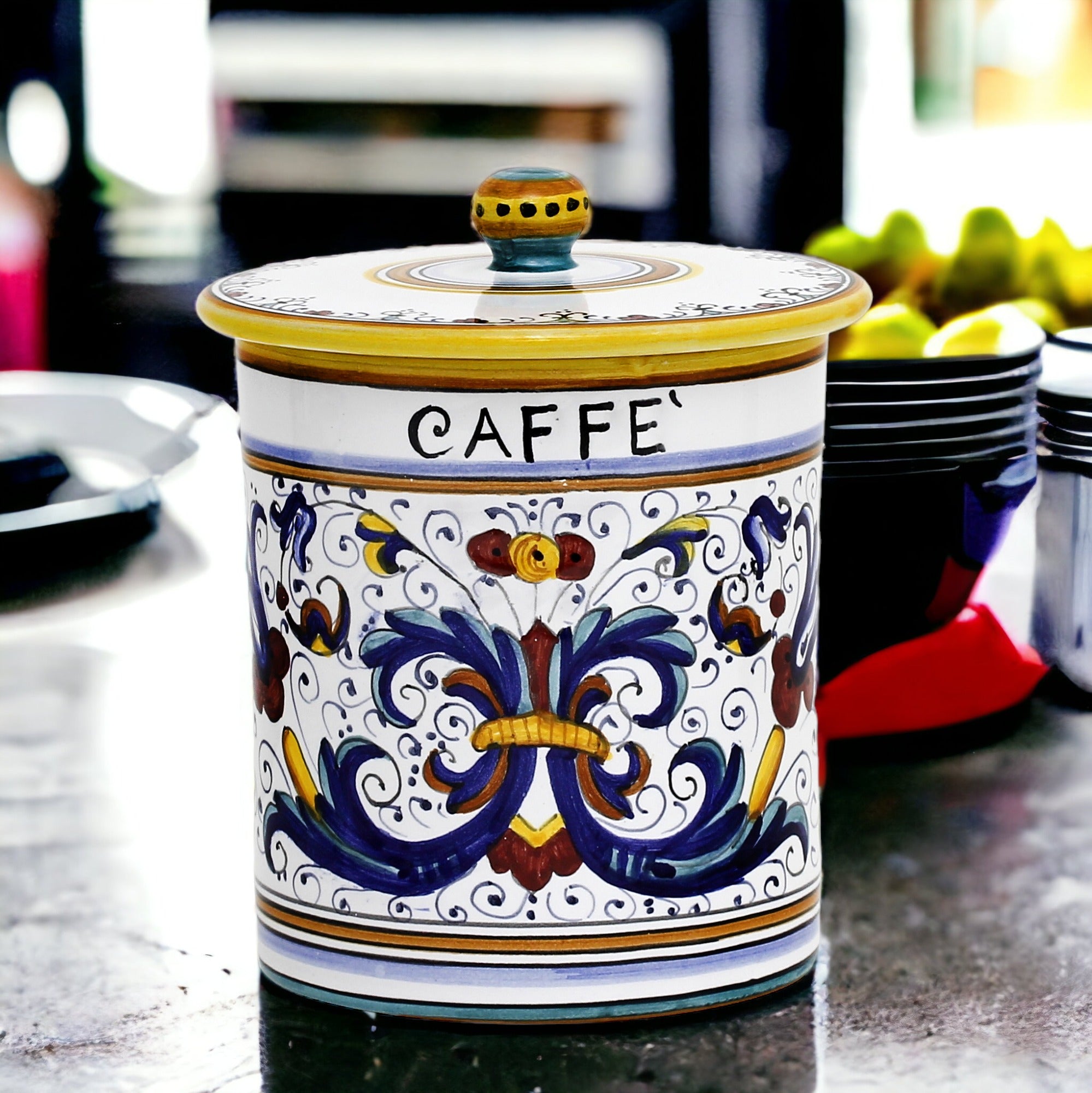 RICCO DERUTA DELUXE: Canister with Ceramic Lid - 'CAFFE' (Coffee)