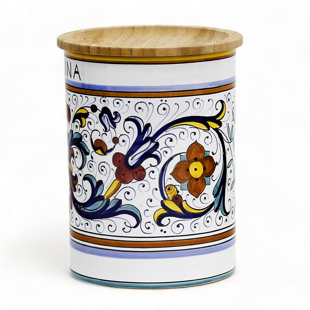 RICCO DERUTA DELUXE: Canister Set with Bamboo Lid - Bundle ZUCCHERO+CAFFE'+SALE+FARINA
