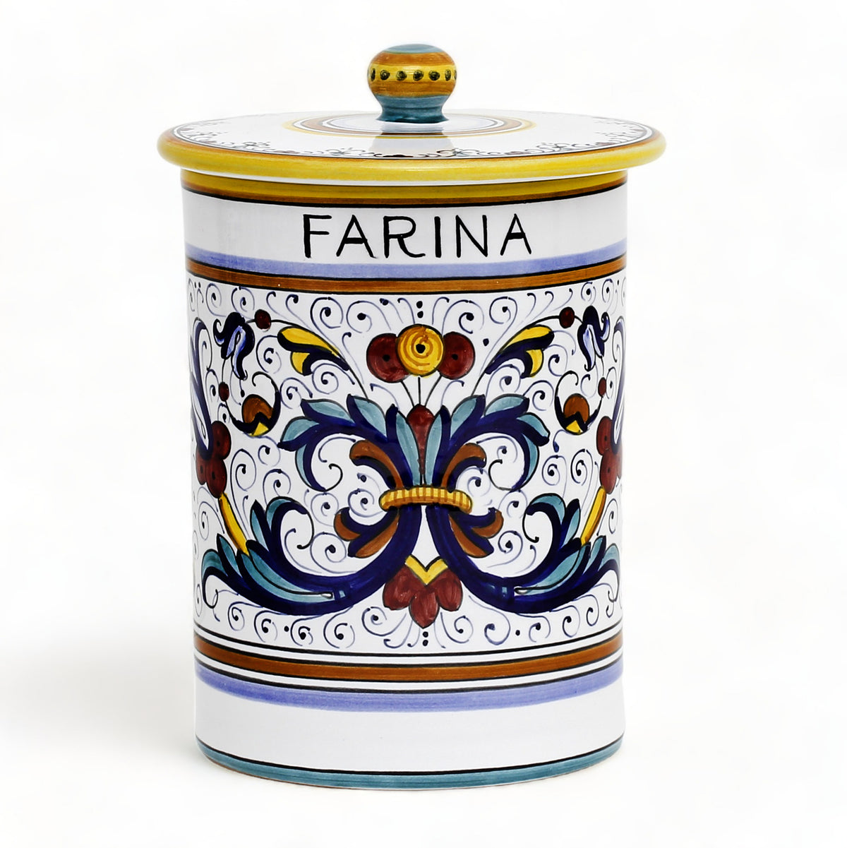 RICCO DERUTA DELUXE: Canister with Ceramic Lid - &#39;FARINA&#39; (Flour)