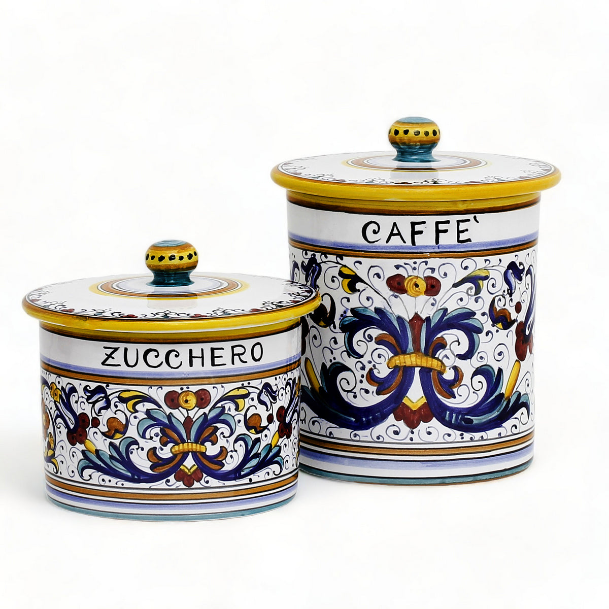 RICCO DERUTA DELUXE: Canister Set with Ceramic Lid - Bundle ZUCCHERO+CAFFE&#39;