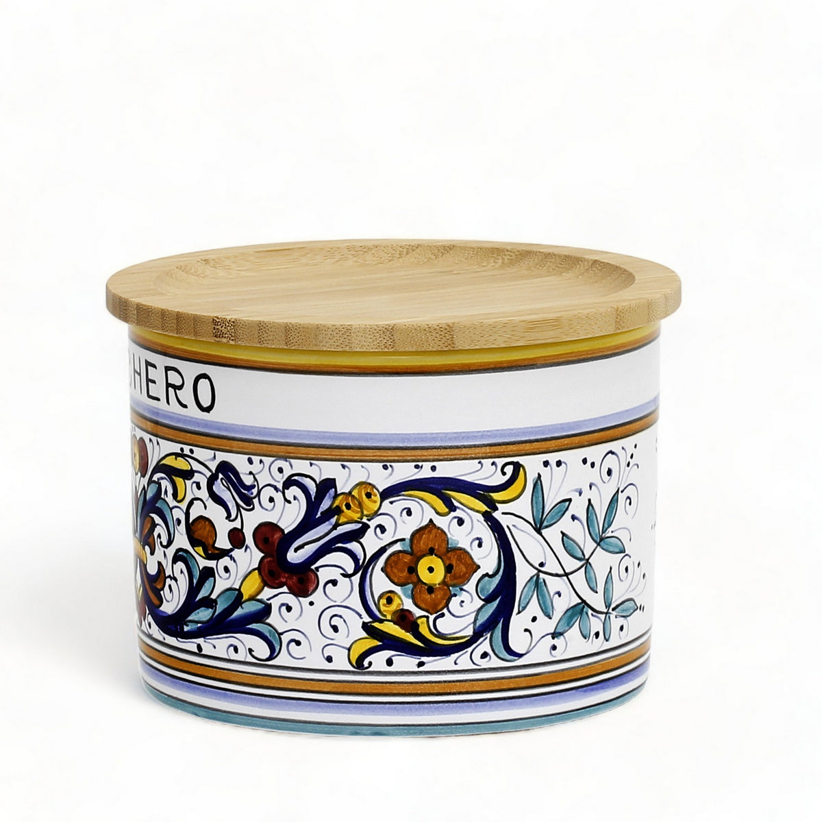 RICCO DERUTA DELUXE: Canister Set with Bamboo Lid - Bundle ZUCCHERO+CAFFE'+SALE+FARINA