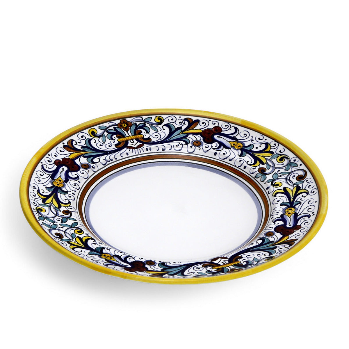 RICCO DERUTA DELUXE: Pasta/Soup Rimmed Bowl Plate (White Center)