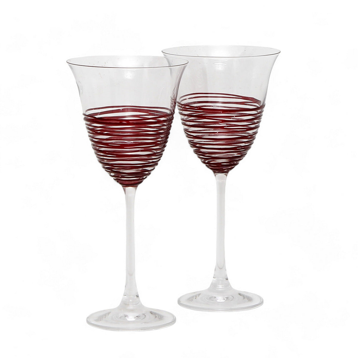 ARTE ITALICA: ROSA Collection Murano Glass Stemware - SET OF TWO Water Glasses [R]
