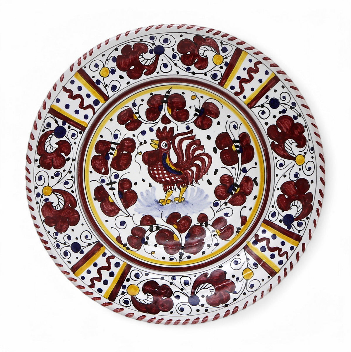 ORVIETO RED ROOSTER: Pasta/Soup Rimmed Bowl Plate