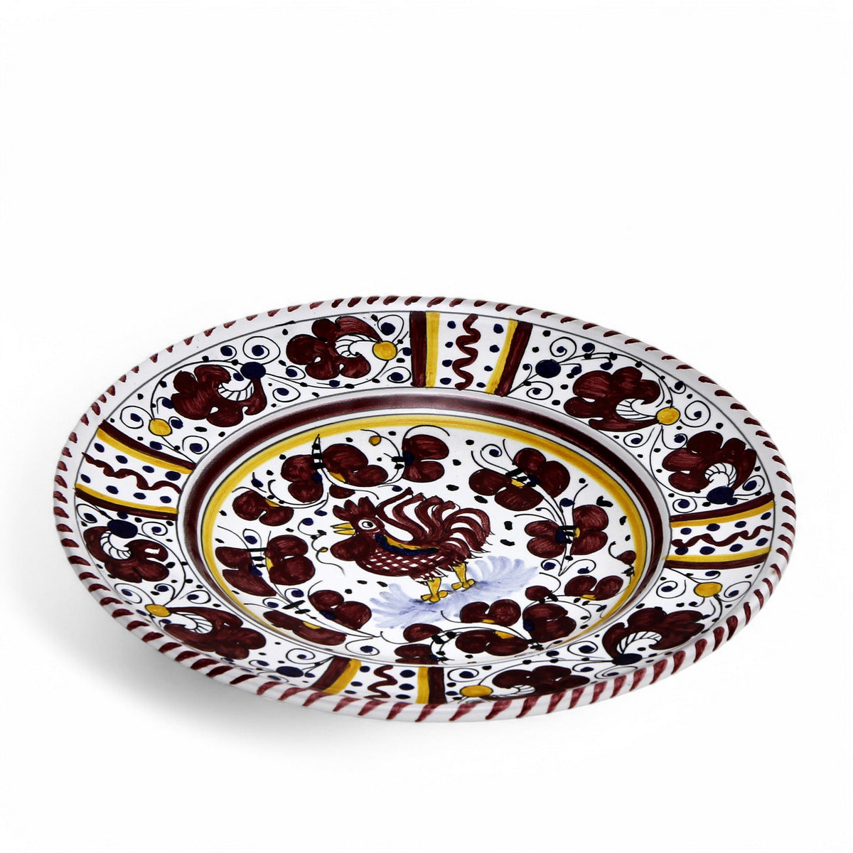 ORVIETO RED ROOSTER: Pasta/Soup Rimmed Bowl Plate