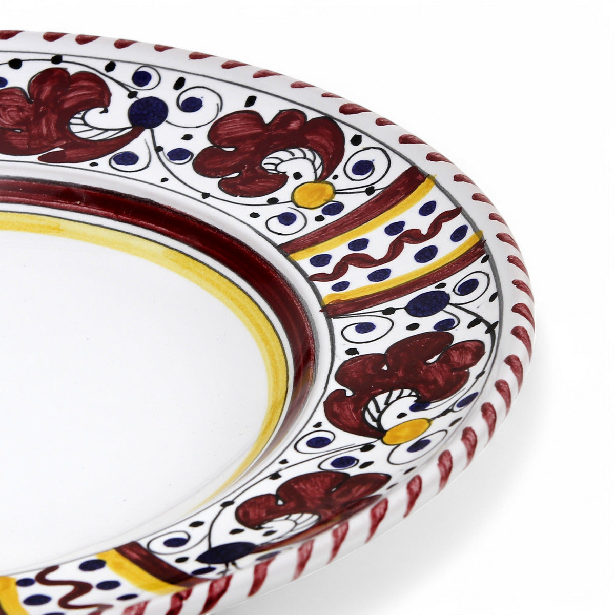 ORVIETO RED ROOSTER: Dinner Plate - White Center