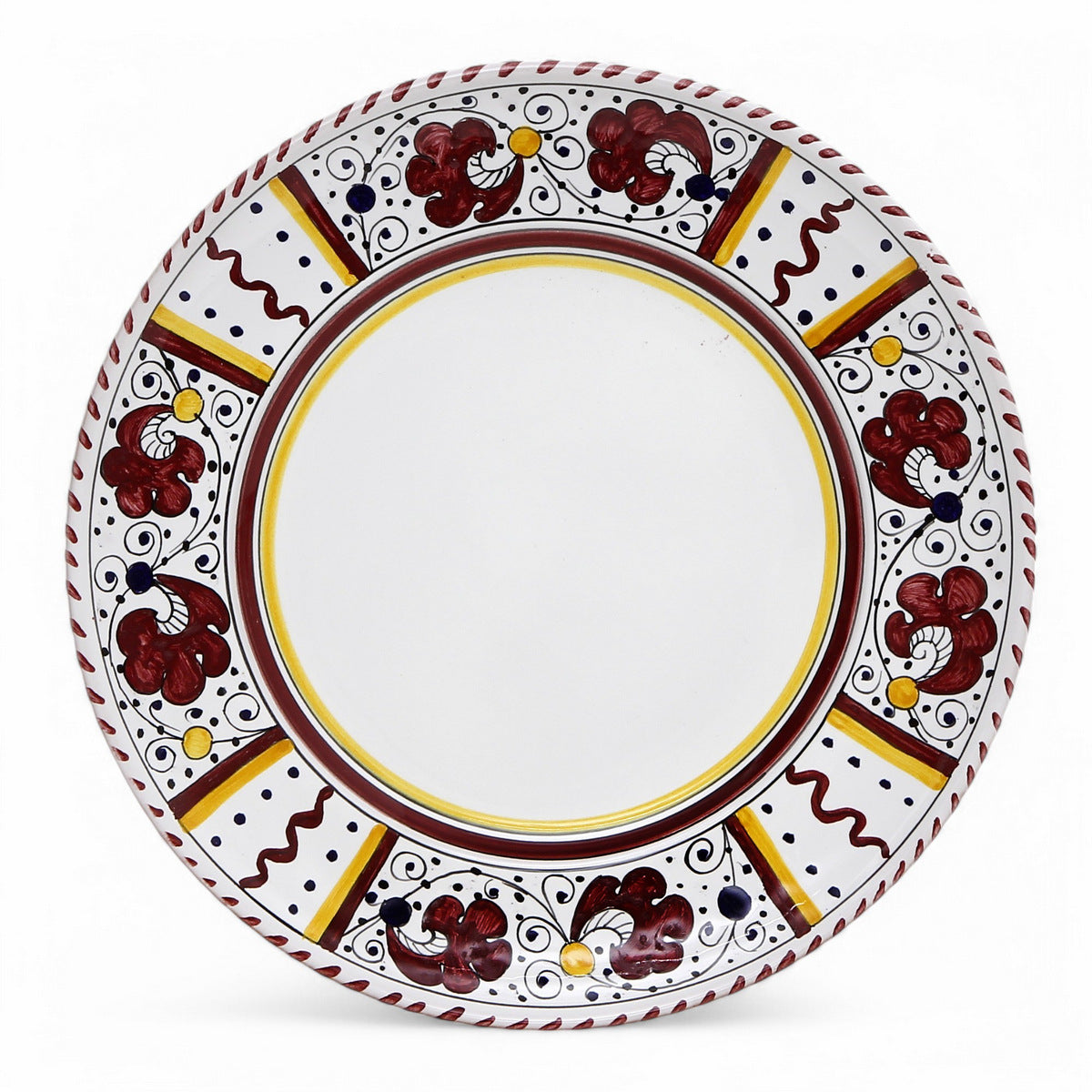 ORVIETO RED ROOSTER: Dinner Plate - White Center