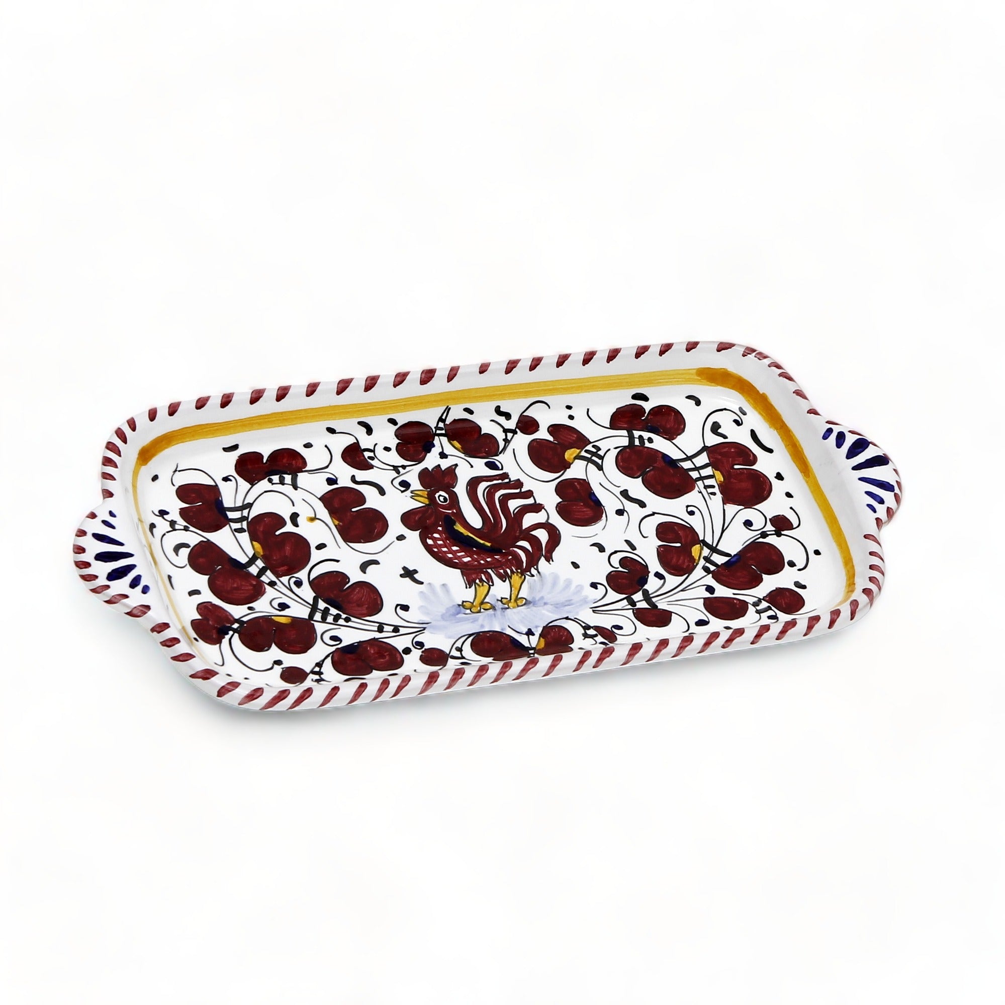 ORVIETO RED ROOSTER: Rectangular Tray SMALL