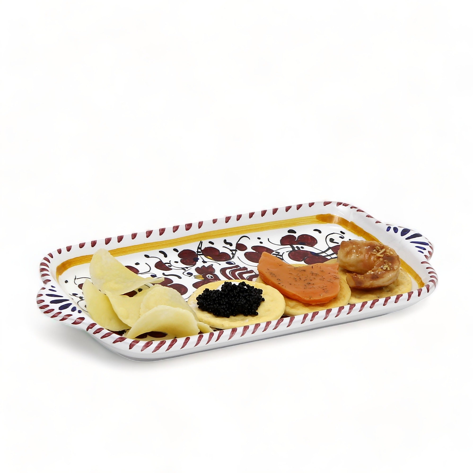 ORVIETO RED ROOSTER: Rectangular Tray SMALL