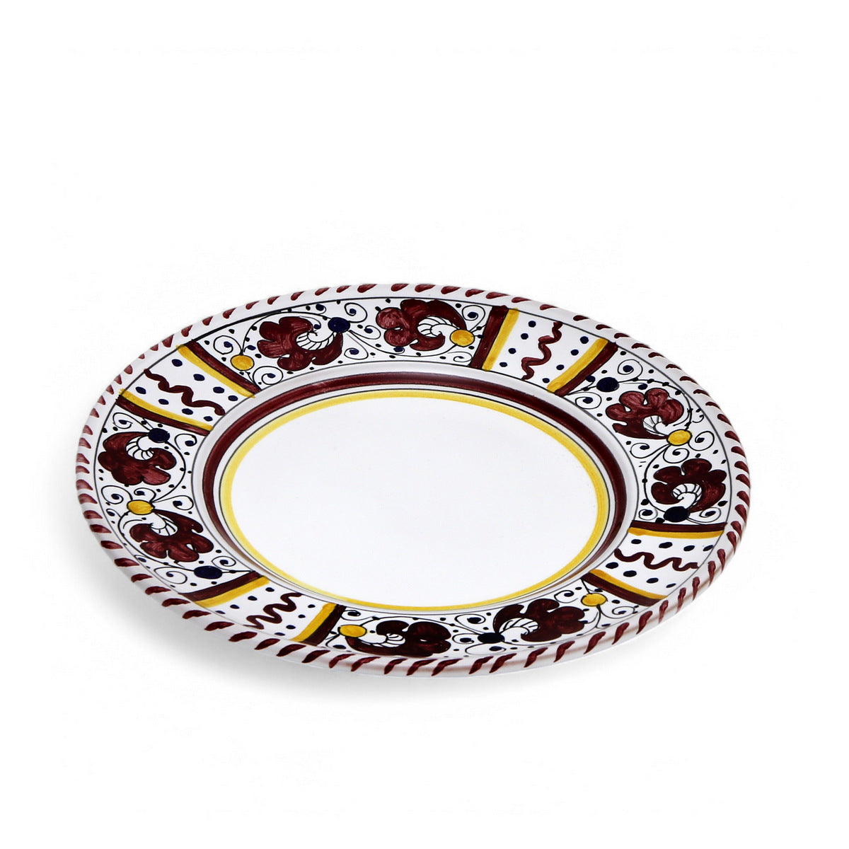 ORVIETO RED ROOSTER: Salad Plate - White Center