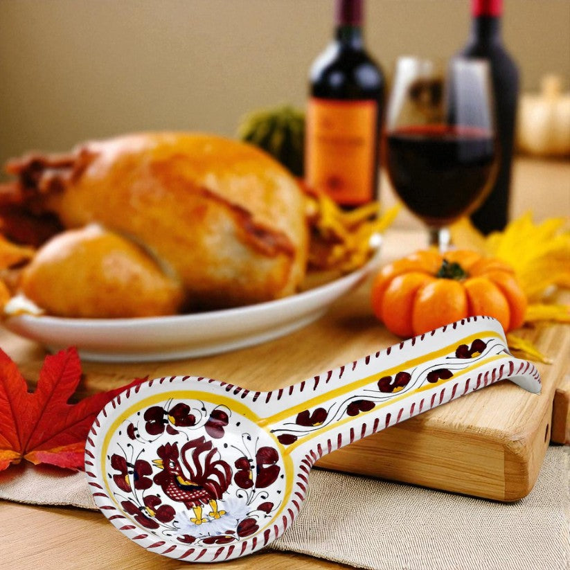 ORVIETO RED ROOSTER: Spoon Rest