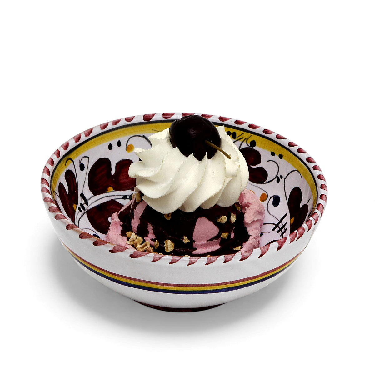ORVIETO RED ROOSTER: Medium Cereal Coupe Bowl (14 cm = 5.5" Diam)