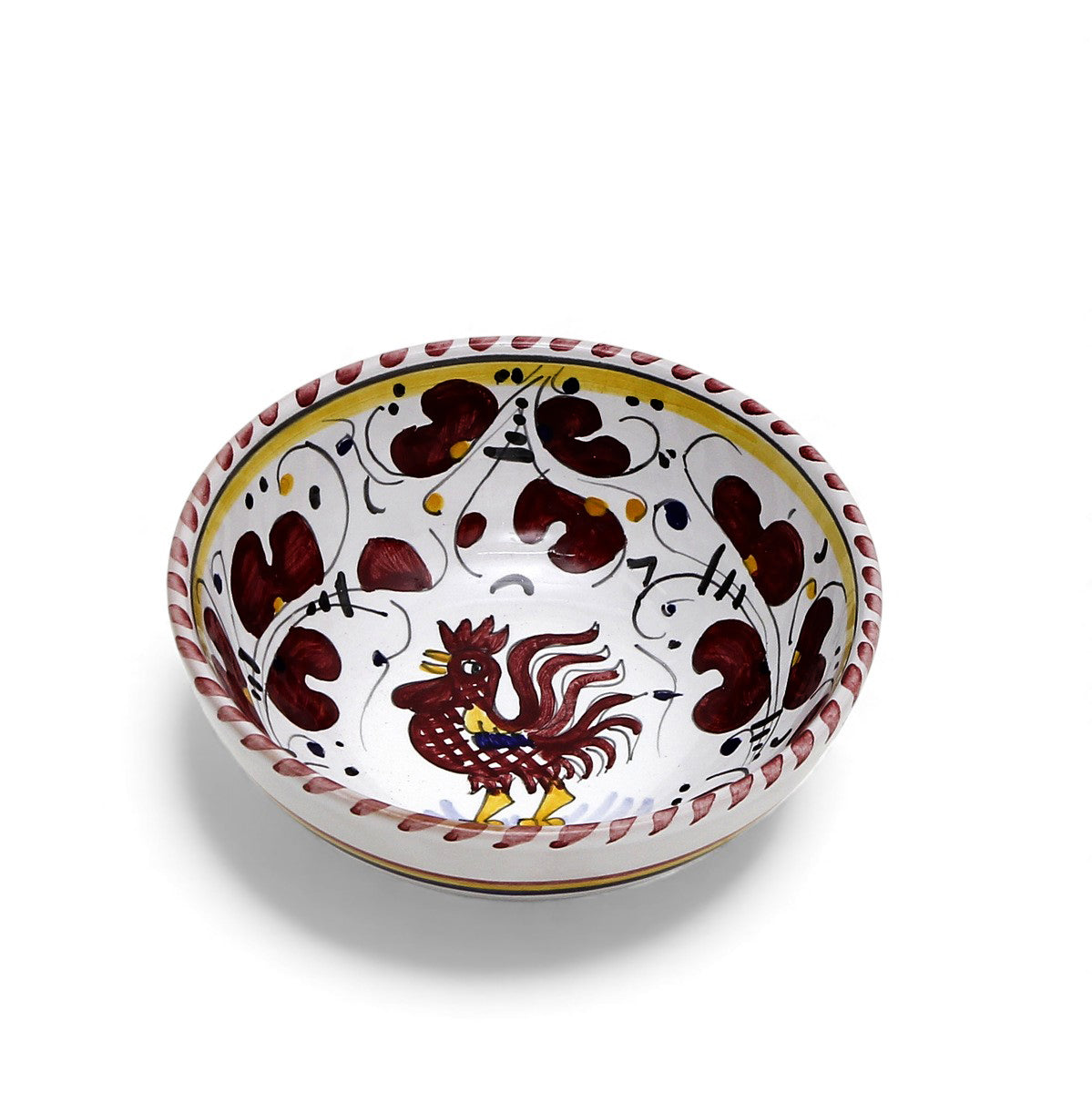 ORVIETO RED ROOSTER: Medium Cereal Coupe Bowl (14 cm = 5.5" Diam)