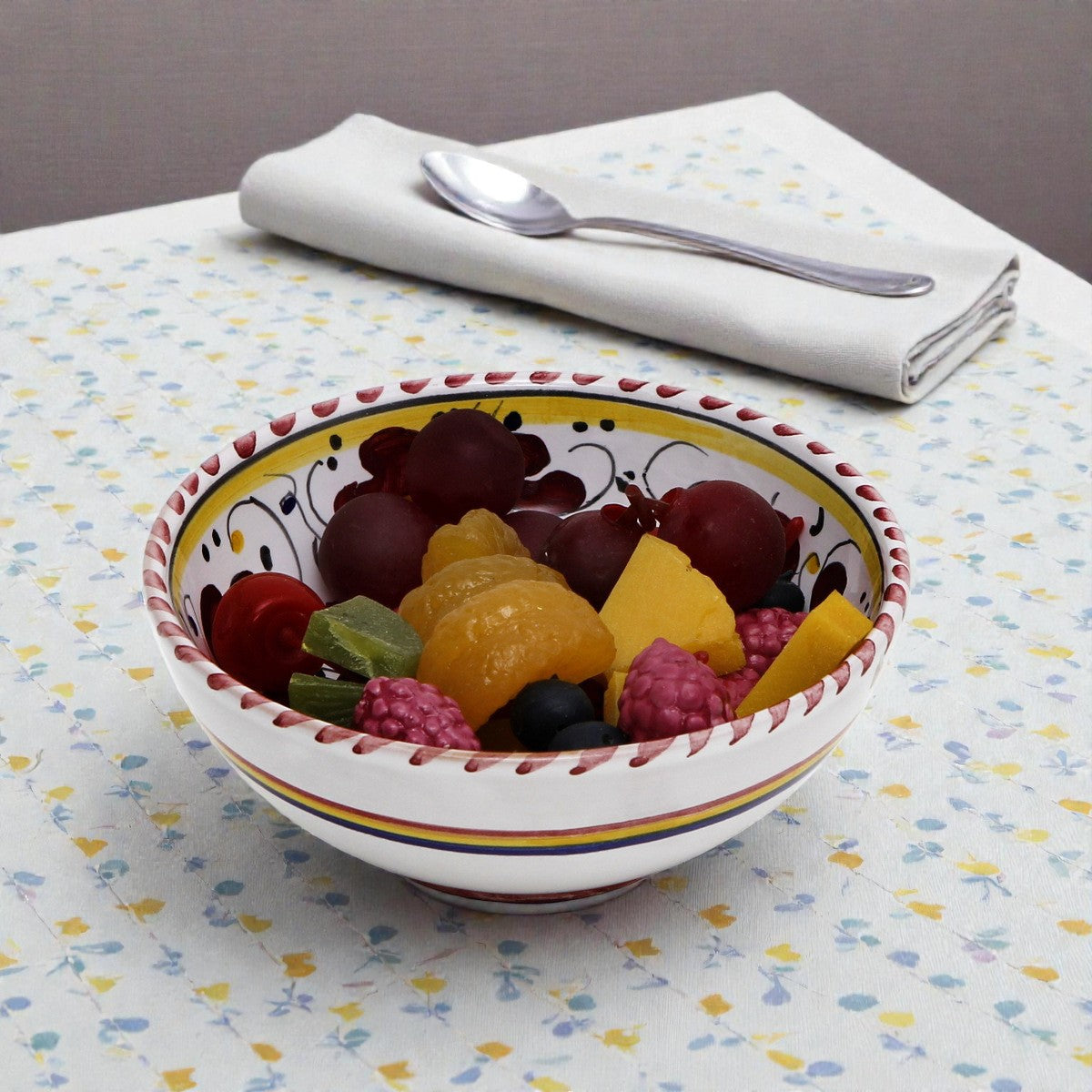 ORVIETO RED ROOSTER: Medium Cereal Coupe Bowl (14 cm = 5.5" Diam)