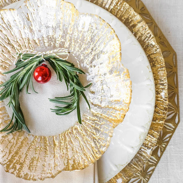 VIETRI: Rufolo Glass Gold Canape Plate - Artistica.com
