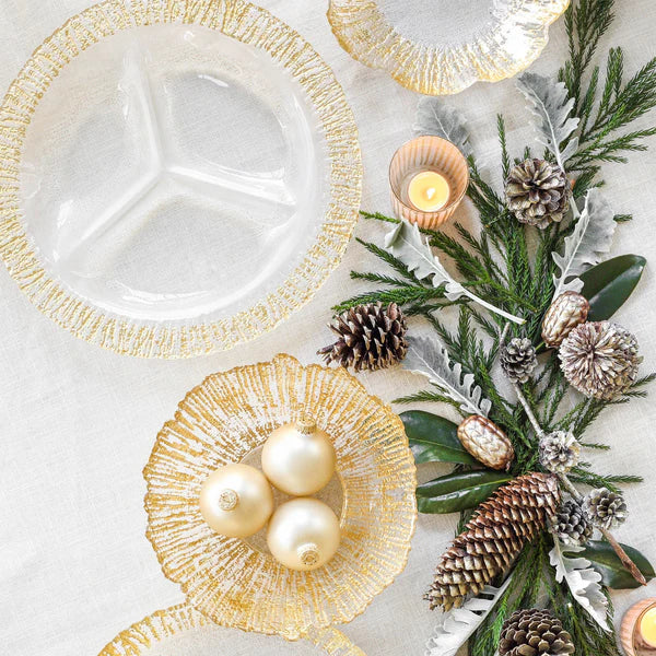 VIETRI: Rufolo Glass Gold Large Deep Bowl - Artistica.com