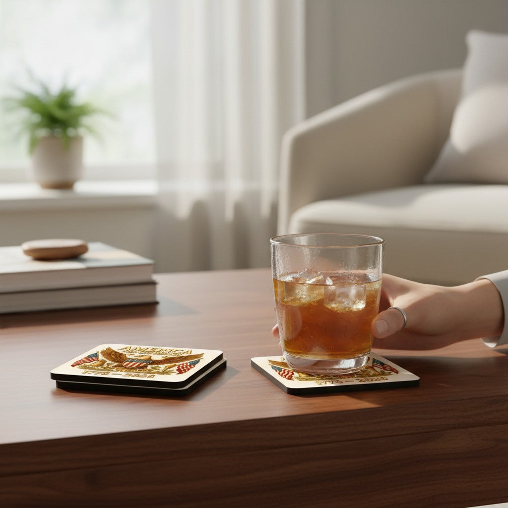 SUBLIMART: MDF Hardboard Set of 4 Coasters - USA 250th Design