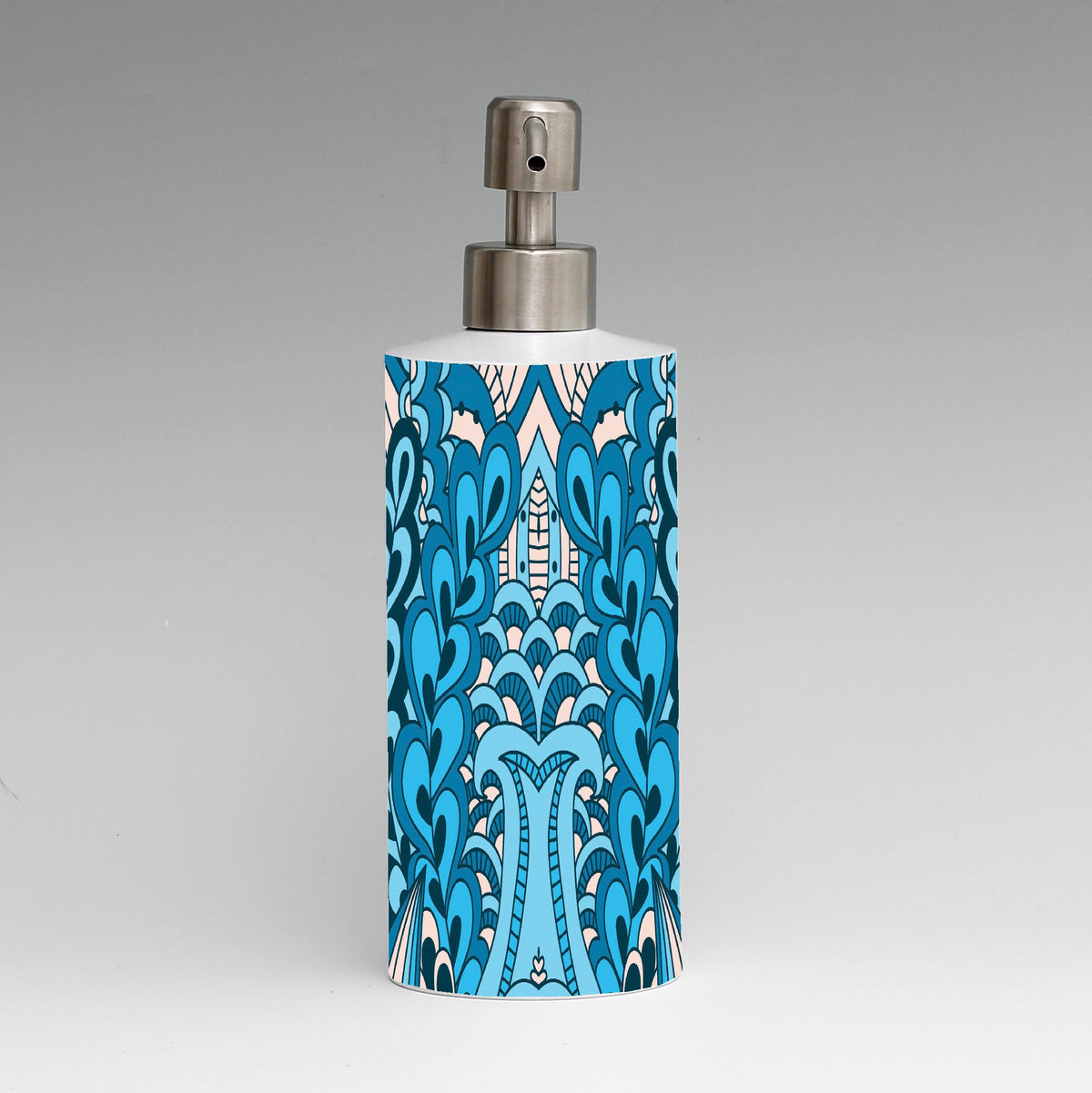 SUBLIMART: Soap &amp; Lotion dispenser with Satin Chrome metal pourer (Design 21)